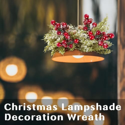 4 Pcs 9inch Christmas Candle Rings Wreath Mini Christmas Table Centerpieces Red Berry Pinecones Wreaths for Kitchen Cabinet for Farmhouse Xmas Front Door Porch Wall Decoration - Image 5
