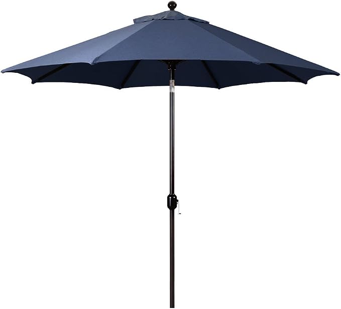 Galtech 9ft Octagon Patio Umbrella with Deluxe Auto Tilt, Heavy Duty Aluminum Frame, Navy Sunbrella Fabric, 98% UV Protection, Ideal Pool Umbrella