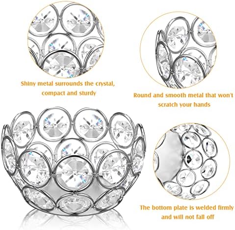 Potchen 30 Pcs Tea Light Candle Holders - Crystal Votive Candle Holders Tealight Jewel Bowl Stands Decorative Centerpiece for Wedding Party Home Table Decor (Silver) - Image 3