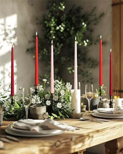 12 inch Orange Gradient Taper Candles Unscented Smokeless Long Tall Tapered Candle for Candlesticks Sticks Wedding Advent Home Decor Dinner Christmas，Set of 12 - Image 6