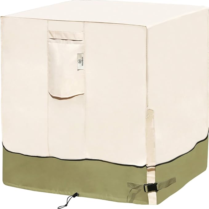 Air Conditioner Cover for Outside Units-30'' Durable 600D AC Covers Waterproof & Resistant AC Unit Covers Outdoor Central Square Fits up to 30x30x32 inches, Light Green