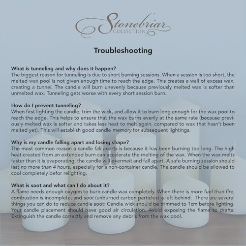 Stonebriar Unscented Pillar Candles – 18 Hour Burn Time, Long-Lasting Wax Candles for Weddings, Holidays, Home Décor & Special Events, Pack of 6, Ivory, 3" x 3" - Image 6