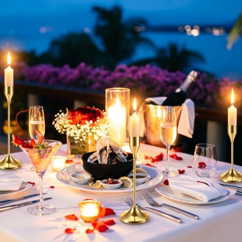 24PCS Brass Gold Candlestick Holders, Metal Taper Candle Holders - Image 6