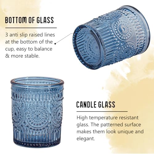 48 Pcs Blue Glass Votive Candle Holders, Tealight Candle Holders for Table Centerpieces, Vintage Candle Holder Bulk, Boho Wedding, Home, Bridal Shower, Birthday Party Table Decor (Blue) - Image 3
