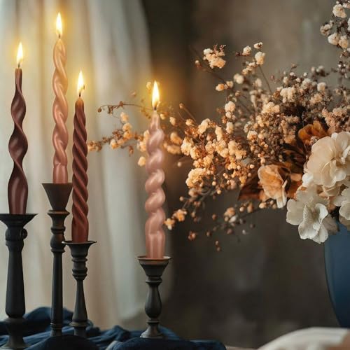 Nuanchu 4 Pcs Twisted Taper Candles,7.87 Inch,Pure,Neutral - Image 6