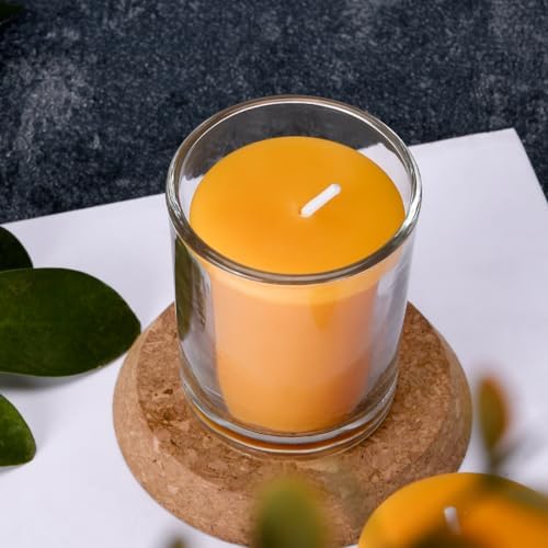DEYBBY Yellow Beeswax Votive Candles in Glass Jar-6 Pack - Image 5