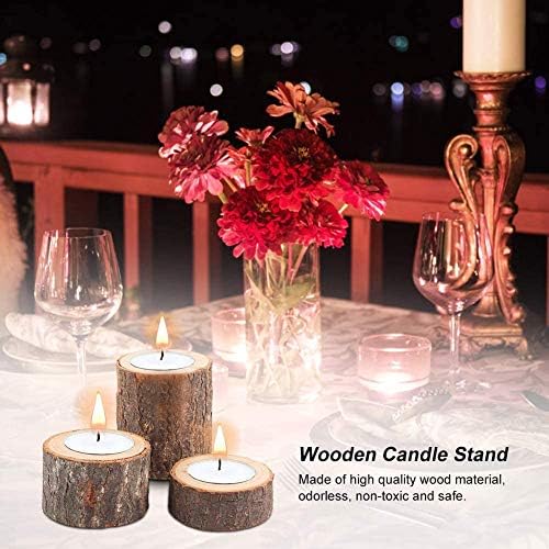 Yikko Tea Light Candle Holders, Personalized Wooden Votive Tealight Holders for Wedding Centerpieces for Table, Valentine's Day |Christmas Party |Home Decoration (Set of 12 (0.98", 1.65", 2.75")) - Image 5