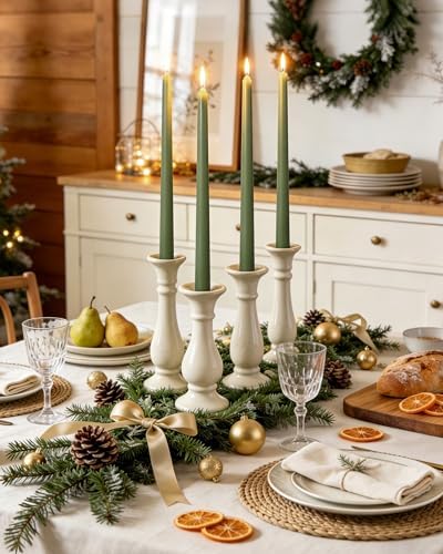 Viyffo Taper Candles, 12 Inch, 12 Pack, Olive Glow – Unscented - Image 6