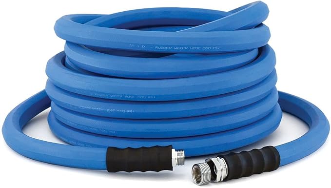 AG-LITE BSALONE100 1" x 100' Hot/Cold Water Rubber Garden Hose, 100% Rubber, Ultra-Light, Super Strong, 500 PSI, 50F to 190F Degrees, High Strength Polyester Braided, 2x Water Flow