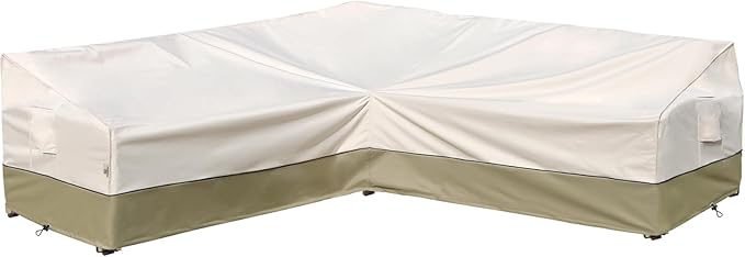 Outdoor Sectional Patio Furniture Covers - 85-inch Waterproof Rip-Stop Anti-UV 600D Heavy Duty Couch Cover with 3 Air Vent - 85''L x 33.5''D x 31''H