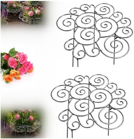 Metal Plant Support Ring for Garden, 2026 Peony Cages and Supports, Decorative Flower Support Frame Grow Through Rings Peony Flower Hoop for Upright Growth and Protection (Silvery 2pcs L-17.32in)