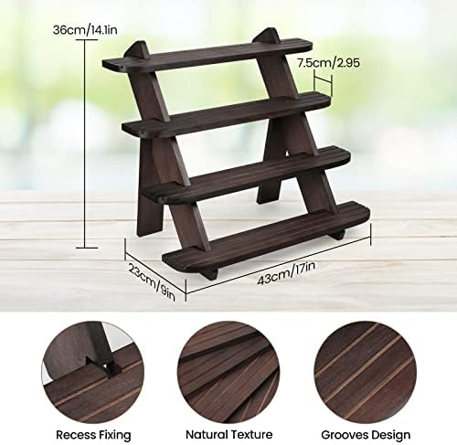 Wooden Display Stand, Tiered Cupcake Stand, 4 Tier Display Stand Riser - Image 6