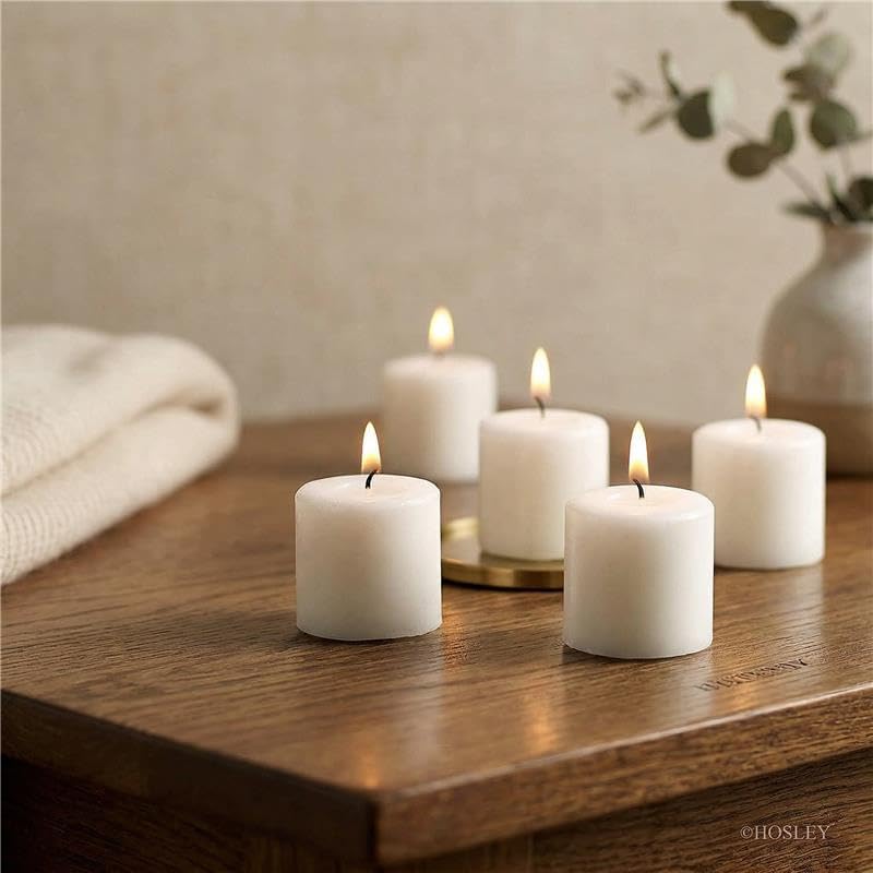 Hosley Unscented White Votive Candles, 72-Pack – Clean-Burning, Long-Lasting 10-12 Hour Burn – Ideal for Weddings, Home Décor, Spa, Events – Bulk Value for Versatile Use - Image 5