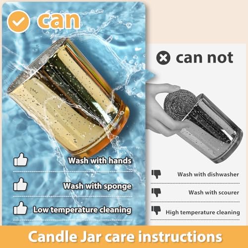 SHOWIN 10 OZ Thick Candle Jars for Making Candles 15 Pcs, Empty Jars with Wood Lids for Candle Making, Sample Container, Gold - Image 2