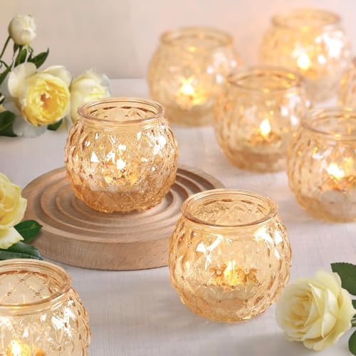 DARJEN 20Pcs Gold Votive Candle Holder 2.55"x2.6" Tea Light Candle Holder by DARJEN