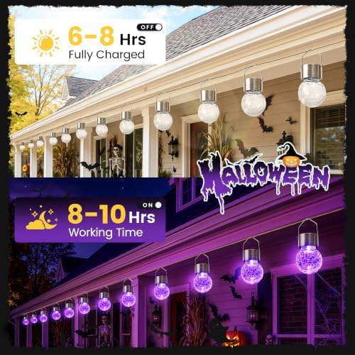 GIGALUMI Solar Hanging Lights Outside Halloween Decoration Lanterns 8 PC - Image 6