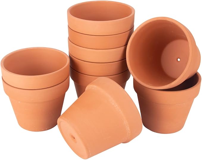 CFKJ [26 Pack] 4" Planter Nursery Pots Terracotta Pot Clay Ceramic Pottery Cactus Pots Flower Succulent Plants Pot Garden (4")
