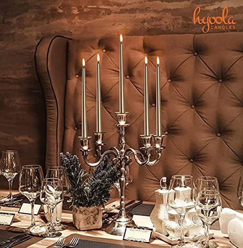 Hyoola Tall Metallic Antique Gold Taper Candles - 10 Inch - Dripless - 12 Pack - 8 Hour Burn Time - Image 6