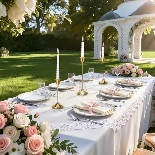 Candlestick Holders, 24PCS Metal Taper Candle Holder, Brass Gold Candle Holders for Candlesticks, Candle Holder for Wedding Fireplace Mantel Housewarming Gift - Image 4