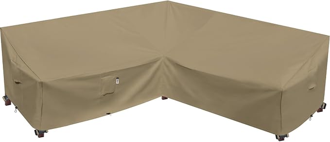 Heavy Duty Outdoor Sectional Sofa Cover - 100"X100" Waterproof 600D Patio Couch Cover for V-Shaped Lawn Patio Furniture