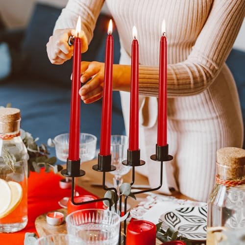 WPONSZU 14 Pack Tall Red Taper Candles 10 Inch Unscented Dripless Candlesticks for Christmas,Valentine's Day,Dinner,Party,Brithday,Wedding and Home Decoration - 8 Hour Burn Time. - Image 3