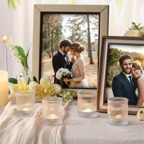 NITIME 32Pcs Ribbed Votive Candle Holders, Clear Tea Light Candle Holder for Wedding Table Decor, Glass Candle Holder for Bridal Shower Decor, Home and Holiday Decor - Image 5