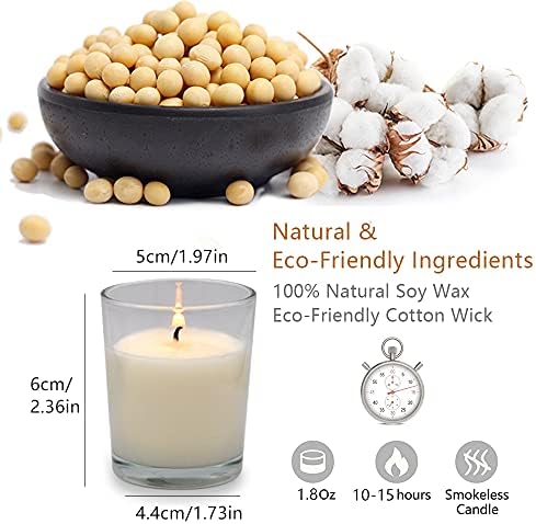 Set of 20 White Votive Candles Clear Glass Filled Unscented Soy Wax Candle for Home Spa Weddings Birthday Holidays Party and DIY - Image 7