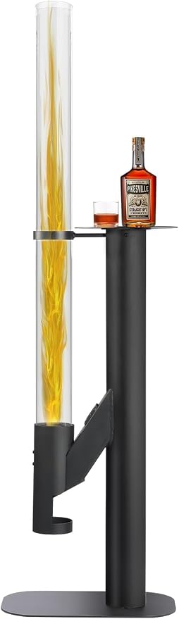 Rayzi 67 Inch Pellet Stove, Decorative Patio Wood Pellet Heater, Pellet Fire Pit