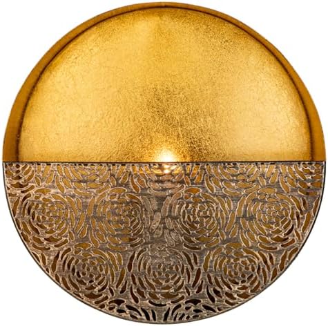 Luxury Metal Wall Candle Sconces – Large Handcrafted Wall-Mounted Tealight Candle Holders with Gold Leaf Interior – Modern & Rustic Home Décor for Living Room, Hallway – 11.8" Bronze Single Piece - Image 6