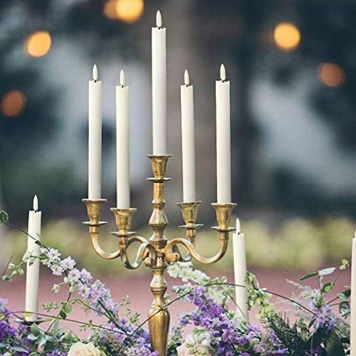 White Flameless LED Taper Candles Battery Operated with 6H Timer - Image 5