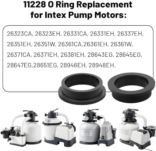 6 Pack 11228 L-Shape O-Ring Gasket Replacement Compatible with Intex Sand Filter Pumps Motor