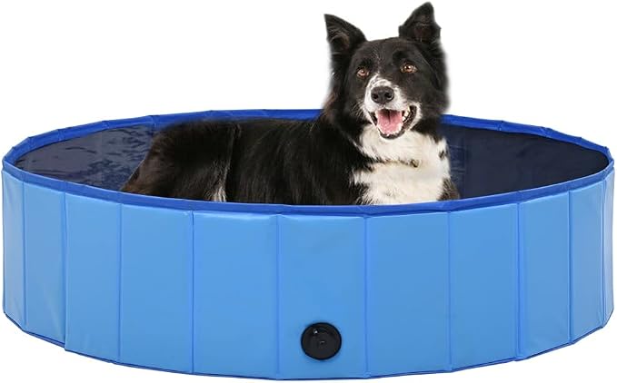 vidaXL Foldable Dog Swimming Pool PVC Animal Pet Folding Red/Blue Multi Sizes