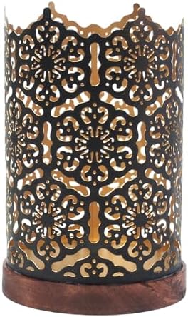 Hosley® Metal Diamond Cut Design Candle Holder 7.5 Inch High, Black Gold Perfect for Home Decor, Lighting, Wedding, Parties, Gifting - Image 6