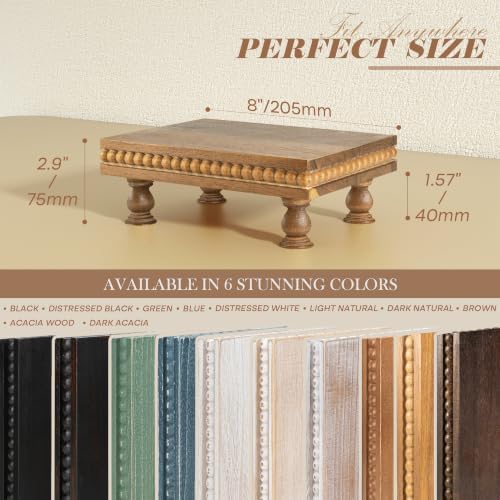 EOSAHR Acacia Wood Riser: Pedestal Stand for Bathroom Decor, Brown - Image 2