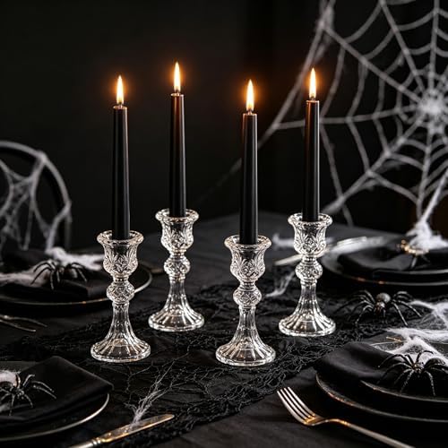 20-Pack Black Taper Candles Unscented, 10 Inch Tall Dinner Table Candlesticks for Halloween Gothic Centerpieces, Bulk Tapered Candles Long Burning Smokeless Dripless, Decorative Candle for Home Decor - Image 5