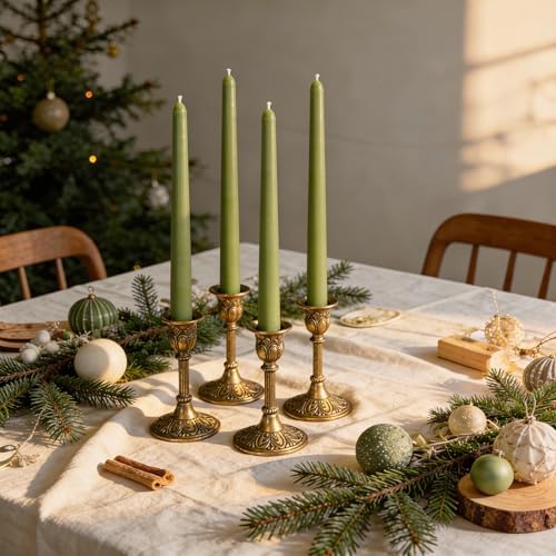 Viyffo Taper Candles, 10 Inch, 20 Pack, Olive Glow – Unscented - Image 3
