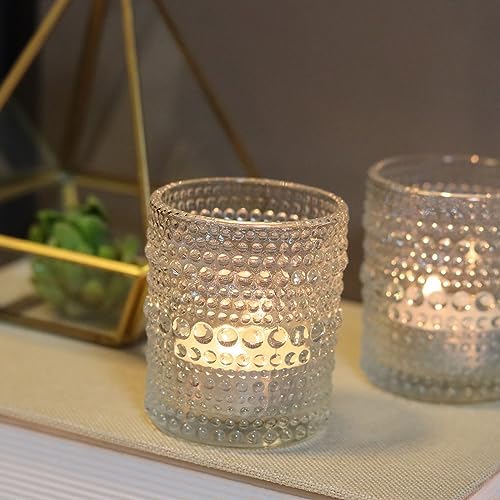 36 PCS Clear Glass Votive Candle Holders Set Hobnail Tealight Candle Holders for Fall Decor, Halloween, Weddings, Birthday Table Centerpiece Decorations - Image 3