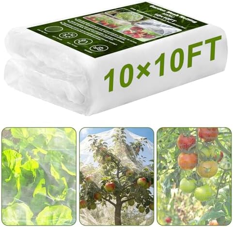 10×10 FT Garden Netting, Ultra Fine Mesh Pest Barrier, Plant Covers Row Cover for Vegetables Fruits Flowers, Greenhouse Raised Bed Screen Protect Plants from Birds Bugs by Unknown