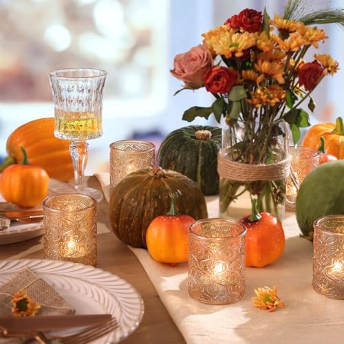 Volens 24pcs Gold Votive Candle Holders for Table Centerpiece, 2.16"x2.65"H - Image 3