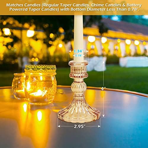 DARJEN Candlestick Holders Set, 4" H Taper Candle Holders Bulk, 12Pcs Gold Glass Candle Holders for Wedding, Festival, Party & Windowsill Decor - Image 2