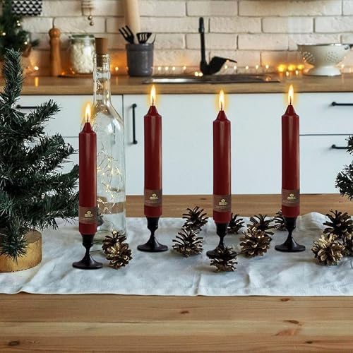 Red Taper Candles Sticks Unscented 9 inch Tapered Candle Ideal as Dinner Smokeless Long Burning Candlesticks for Weddings Dinner Party Home Decor - Image 5