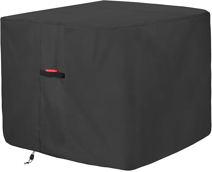 Porch Shield Waterproof AC Covers – Heavy Duty Square Air Conditioner Cover for Outside Unit Up to 36''L x 36'' x 39'', Black