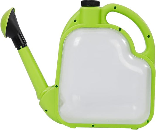 4L Foldable Watering Can with Rotating Nozzle & Long Spout for Plants, Indoor Outdoor Gardening, Clear Plastic-Green