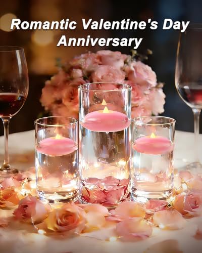 Homemory 12Pack 3" Pink Flameless Floating LED Candle, Waterproof Tealight - Image 4