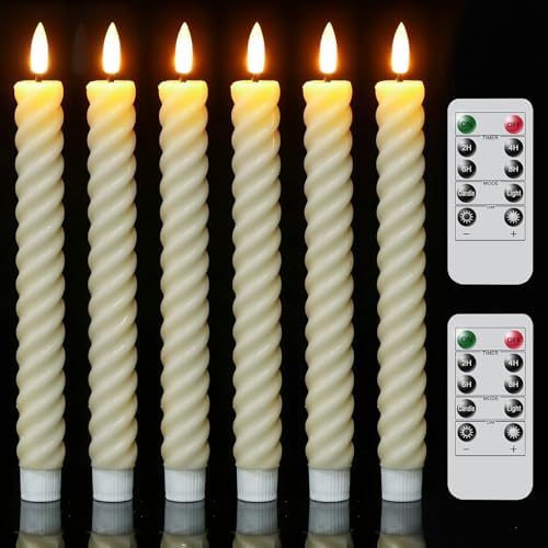 Wondise Real Waxy Flameless Taper Candles with Remote Timer by Wondise