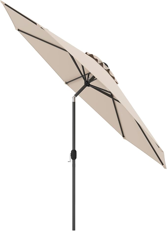 Giantex 10ft Outdoor Patio Umbrella, Market Table umbrella with Tilt Adjustment and Crank, 180G Polyester, Garden Canopy for Deck Backyard Pool Indoor Outdoor