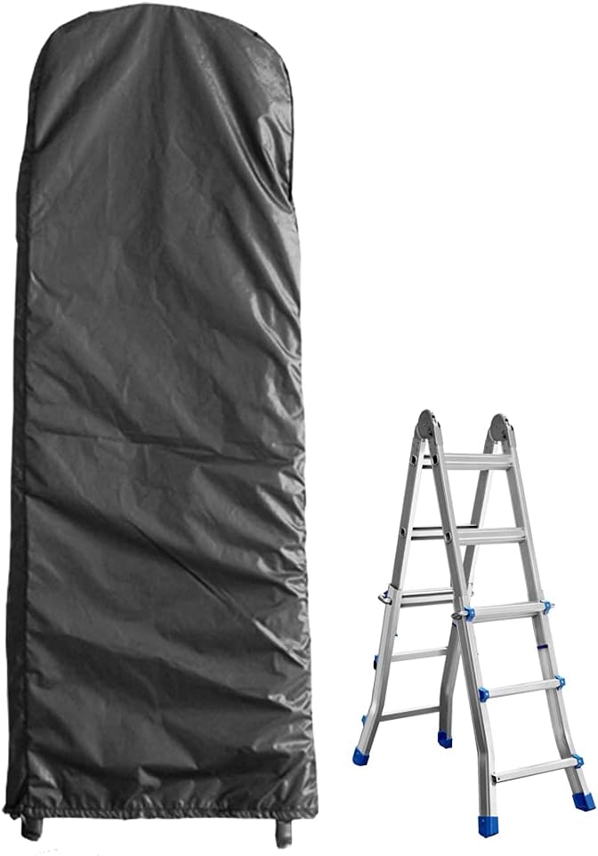 Folding Ladder Cover Dustproof & Waterproof with Drawstring for Step Ladder Patio Garden Outdoor Household Storage Bag - Black
