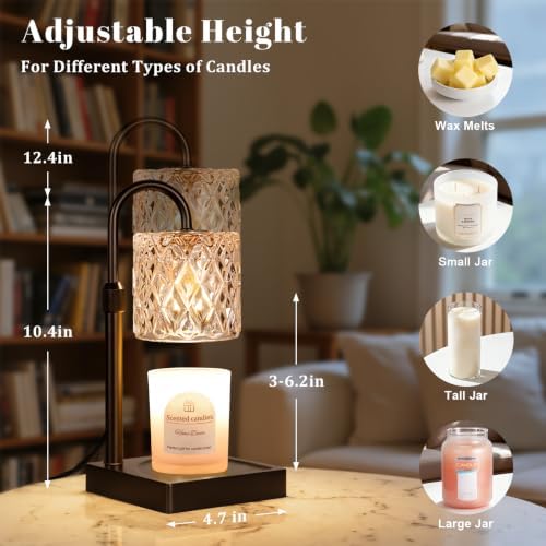 Black Candle Warmer Lamp with Timer -Wax Melt Warmer for Jar Candles - Image 4