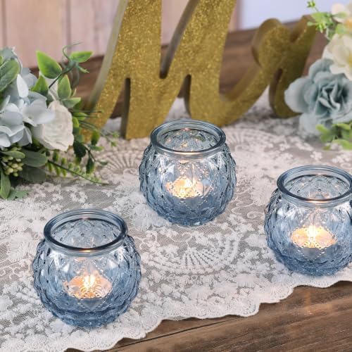 DARJEN 20 Pcs Blue Votive Candle Holder 2.55"x2.6" Tea Light Candle Holder - Image 5