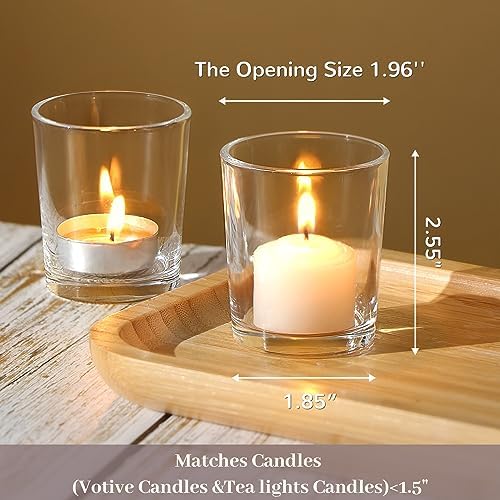 DARJEN 24Pcs Clear Votive Candle Holders Clear Tea Lights Candle Holder - Image 2